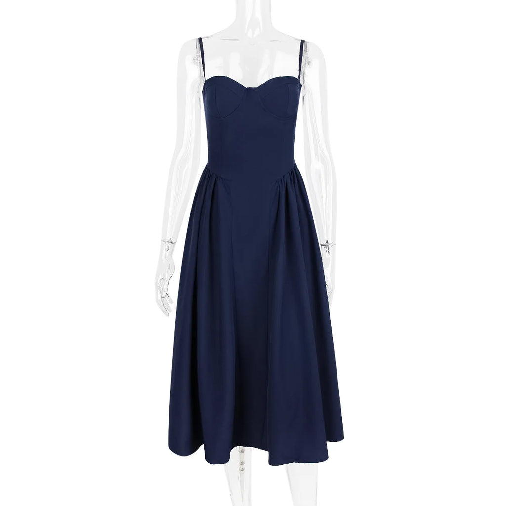 Elegant Midi Dress Red Night Date Dress