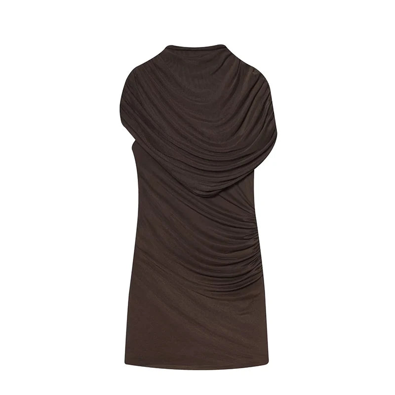Patchwork Women's Dress Stacked Decorative Cinched Waist Dresses Female Slimming Bodycon Dress Elegant Party Dress