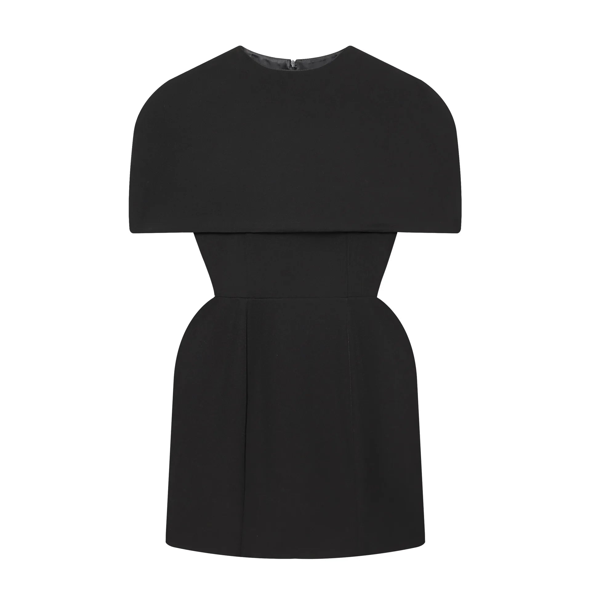 Elegant Waist-Cinching Sleeveless Short Dress Women's Round-Neck Short Cape Birthday Dress Banquet Party Dress