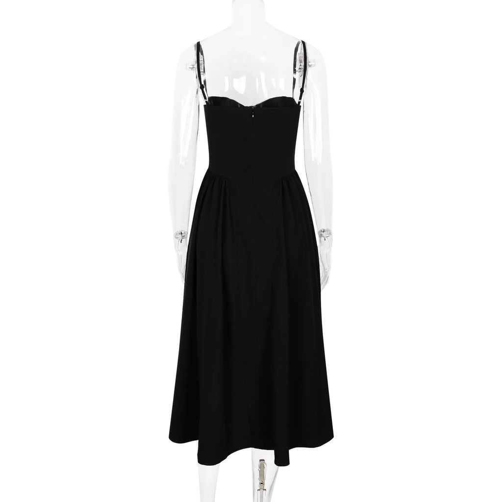 Elegant Midi Dress Red Night Date Dress