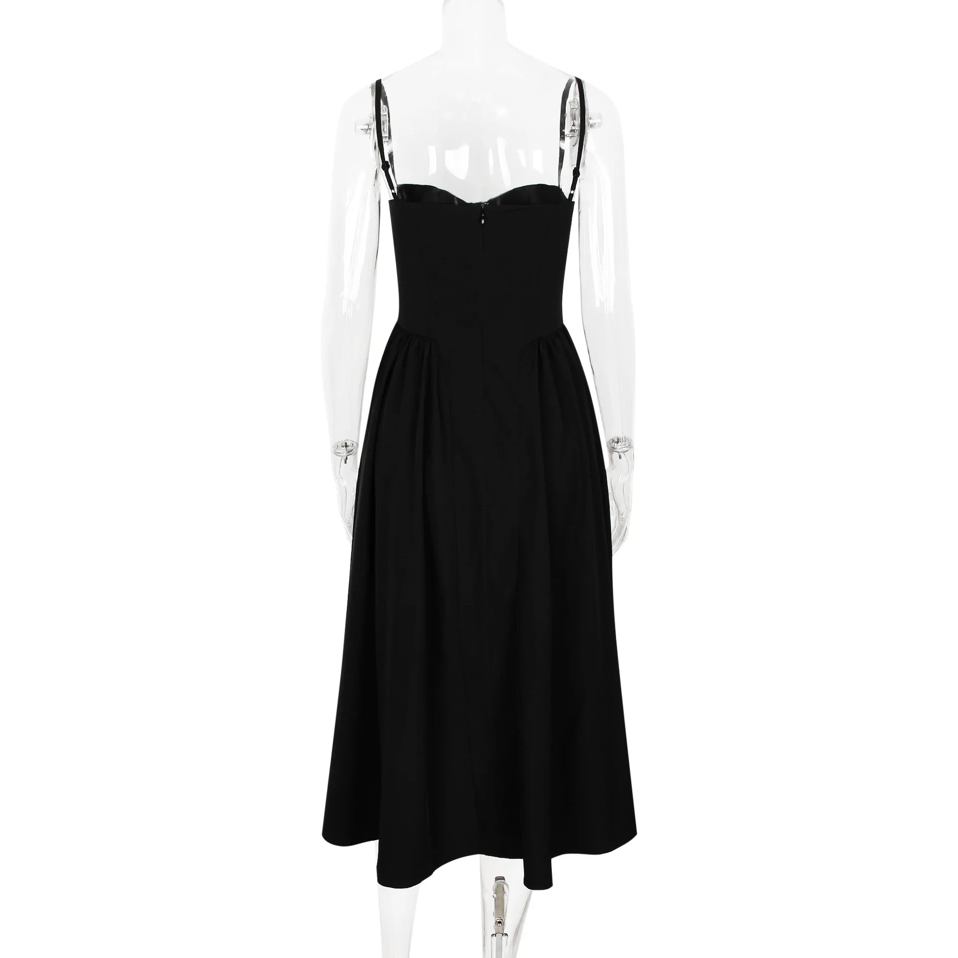 Elegant Midi Dress Red Night Date Dress