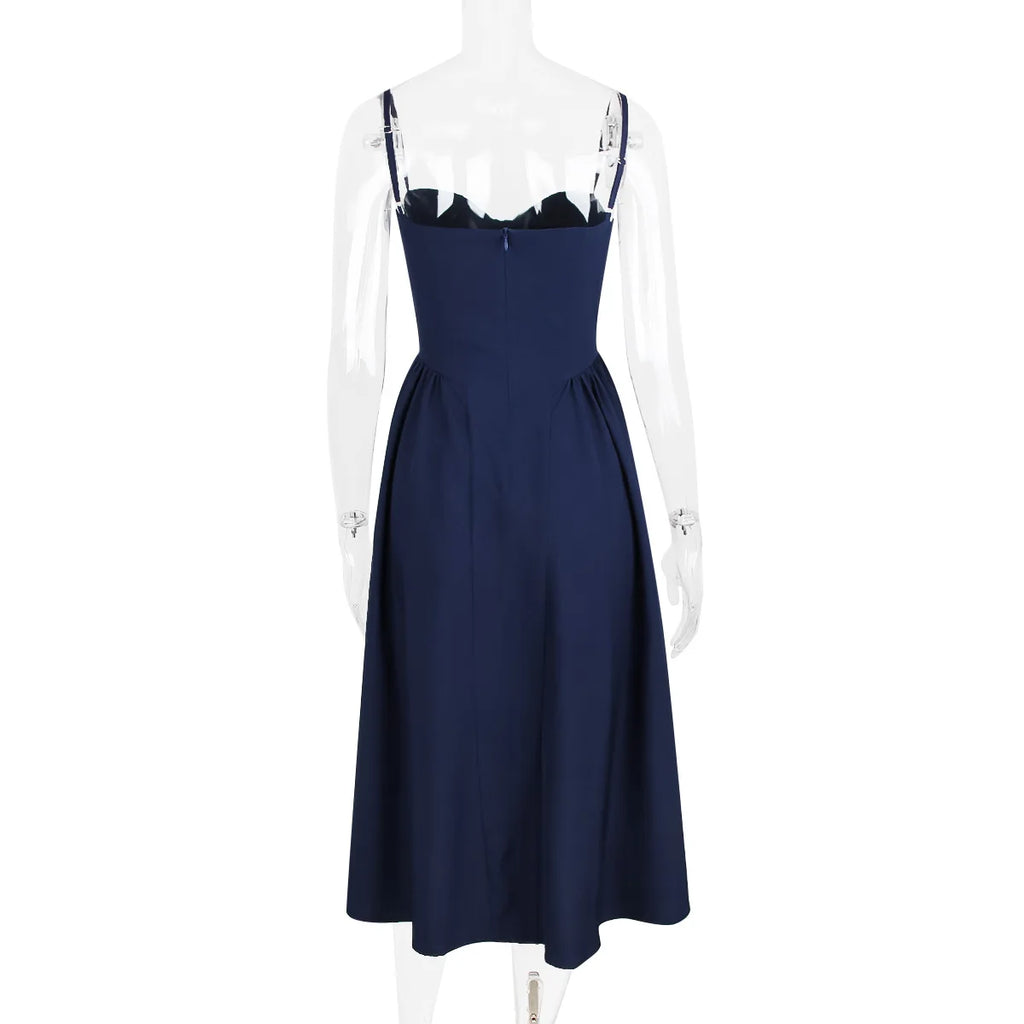 Elegant Midi Dress Red Night Date Dress