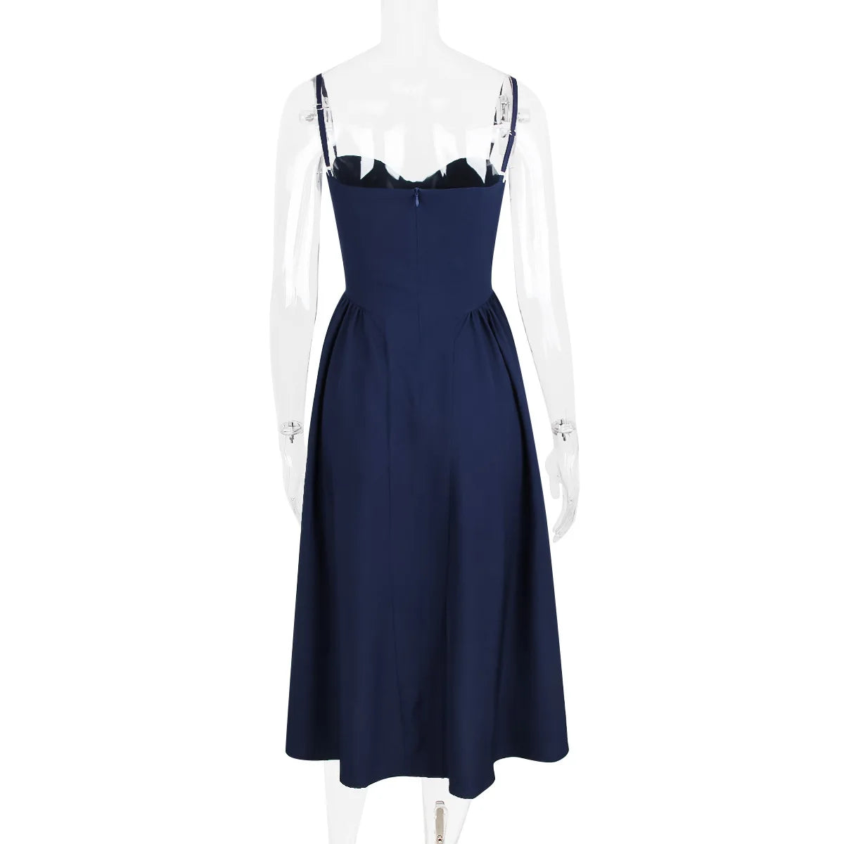 Elegant Midi Dress Red Night Date Dress