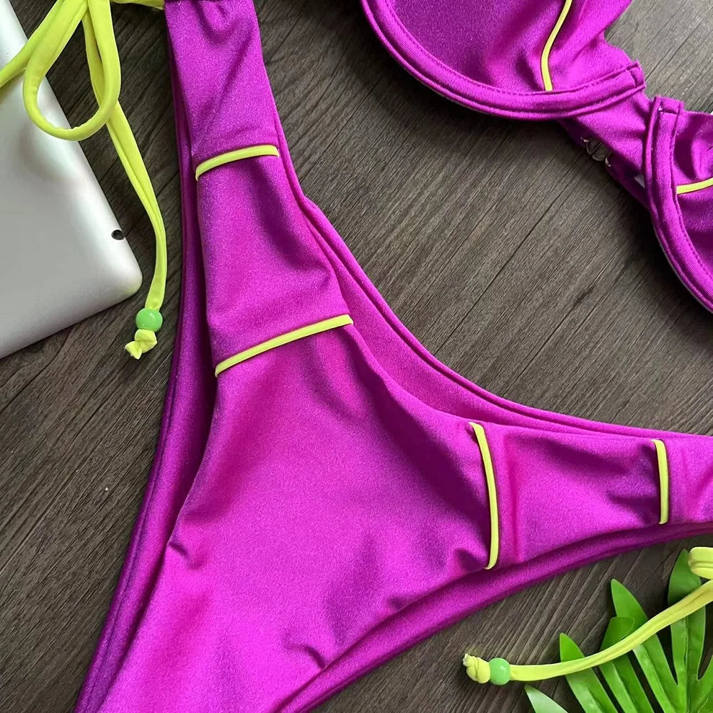 RUOTONGSEPT New Sexy Push up Bikini Set Swimsuit Women's low-waist Swimwear For Female Two Piece Beachwear Bathing Suit