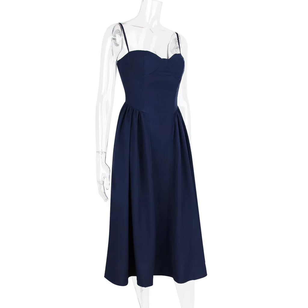 Elegant Midi Dress Red Night Date Dress
