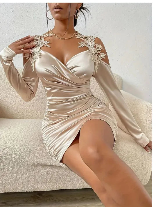 Sweetheart Neck Wrap Party Dress